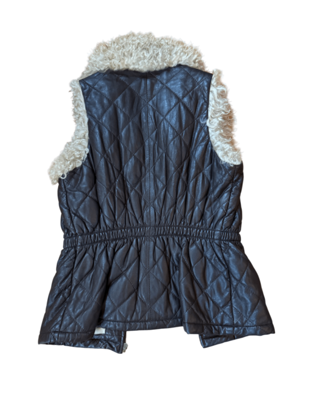 Charlotte Solmicki Faux Fur and Lamb Leather Zip-Up Vest