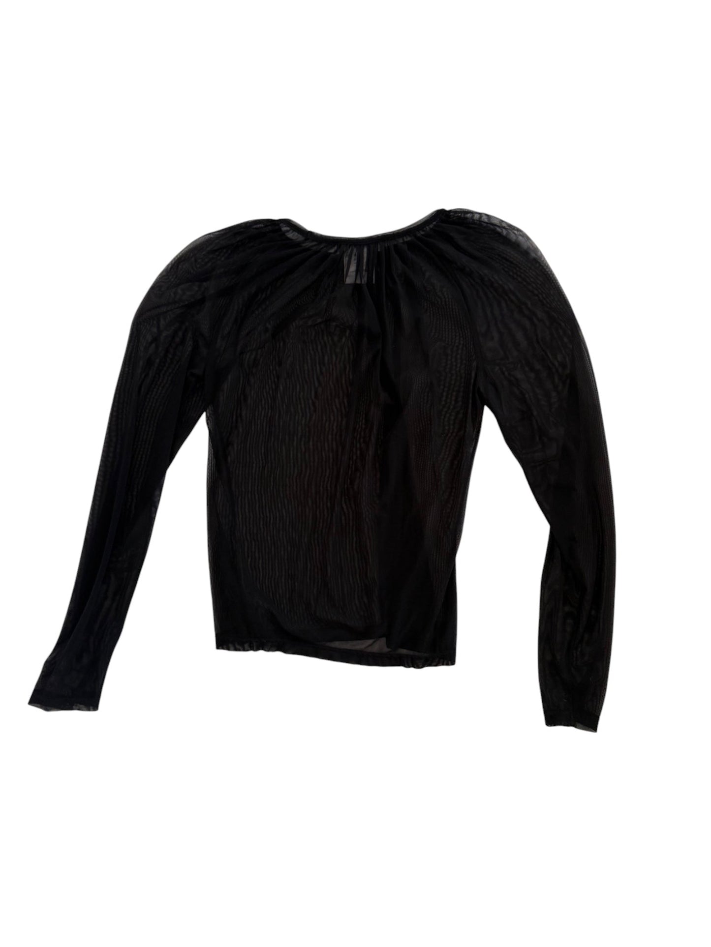 Christian Dior Black Sheer Long Sleeve Ballon Sleeve Blouse