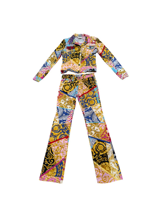 Versace Jeans Couture  Patchwork Print Two-Piece Set – Late 1990s / Early 2000s