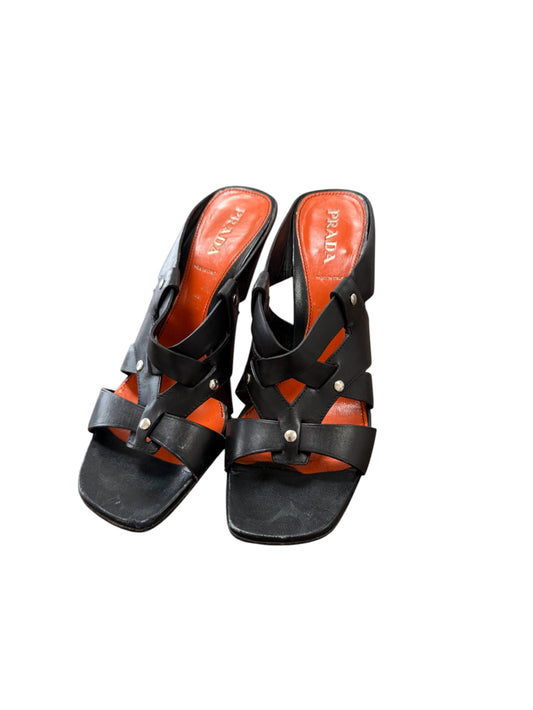 Vintage Prada Strappy Leather Kitten Heels – Size 38