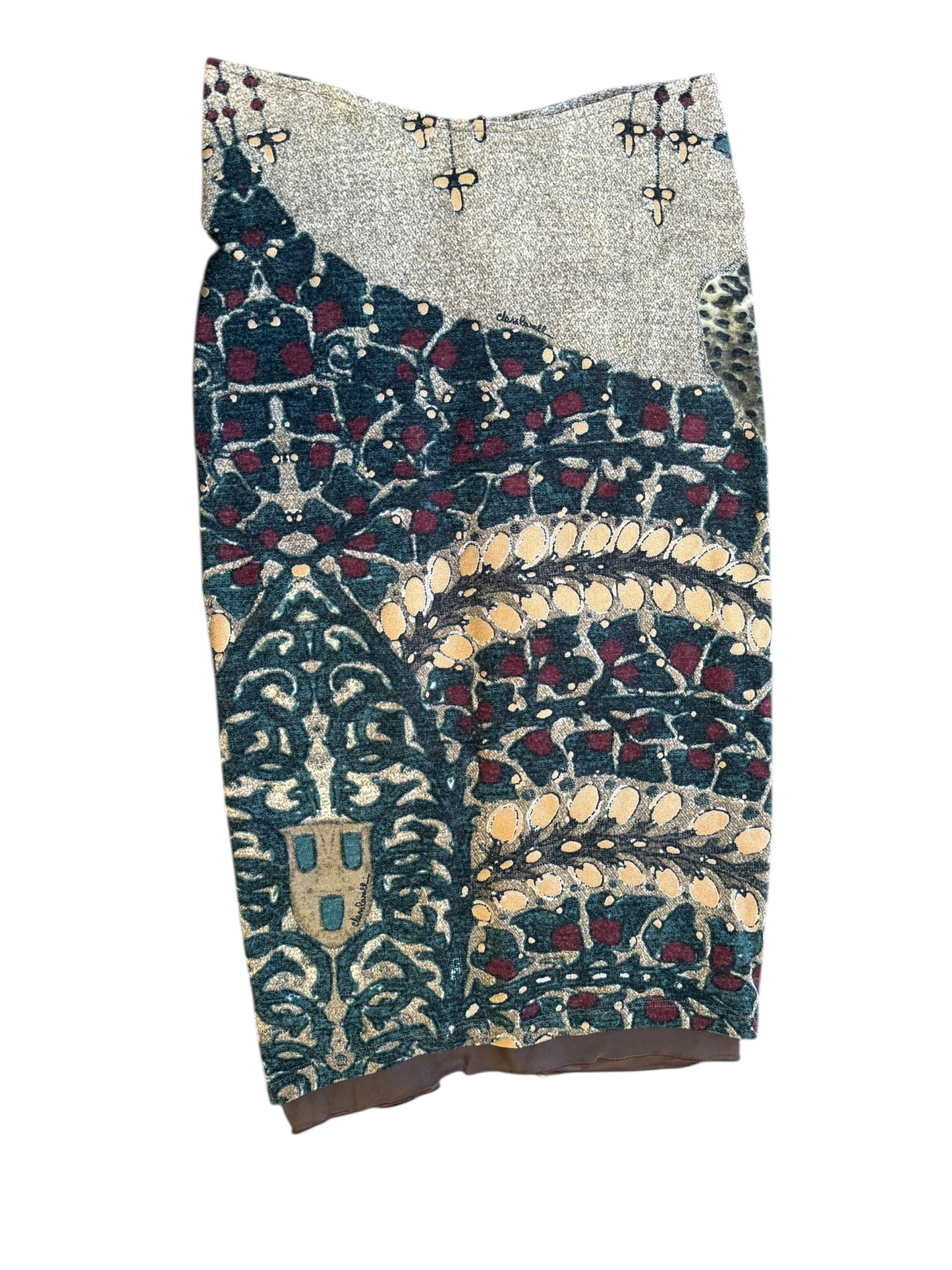 Roberto Cavalli Tapestry Wool Skirt (Early 2000s)