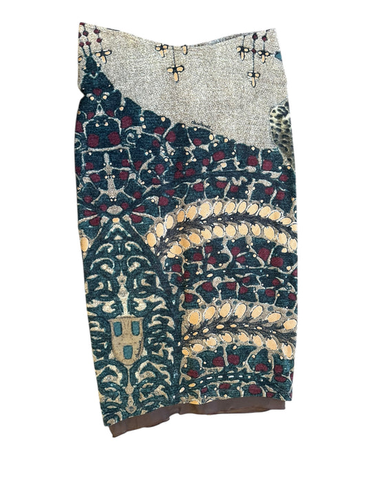 Roberto Cavalli Tapestry Wool Skirt (Early 2000s)