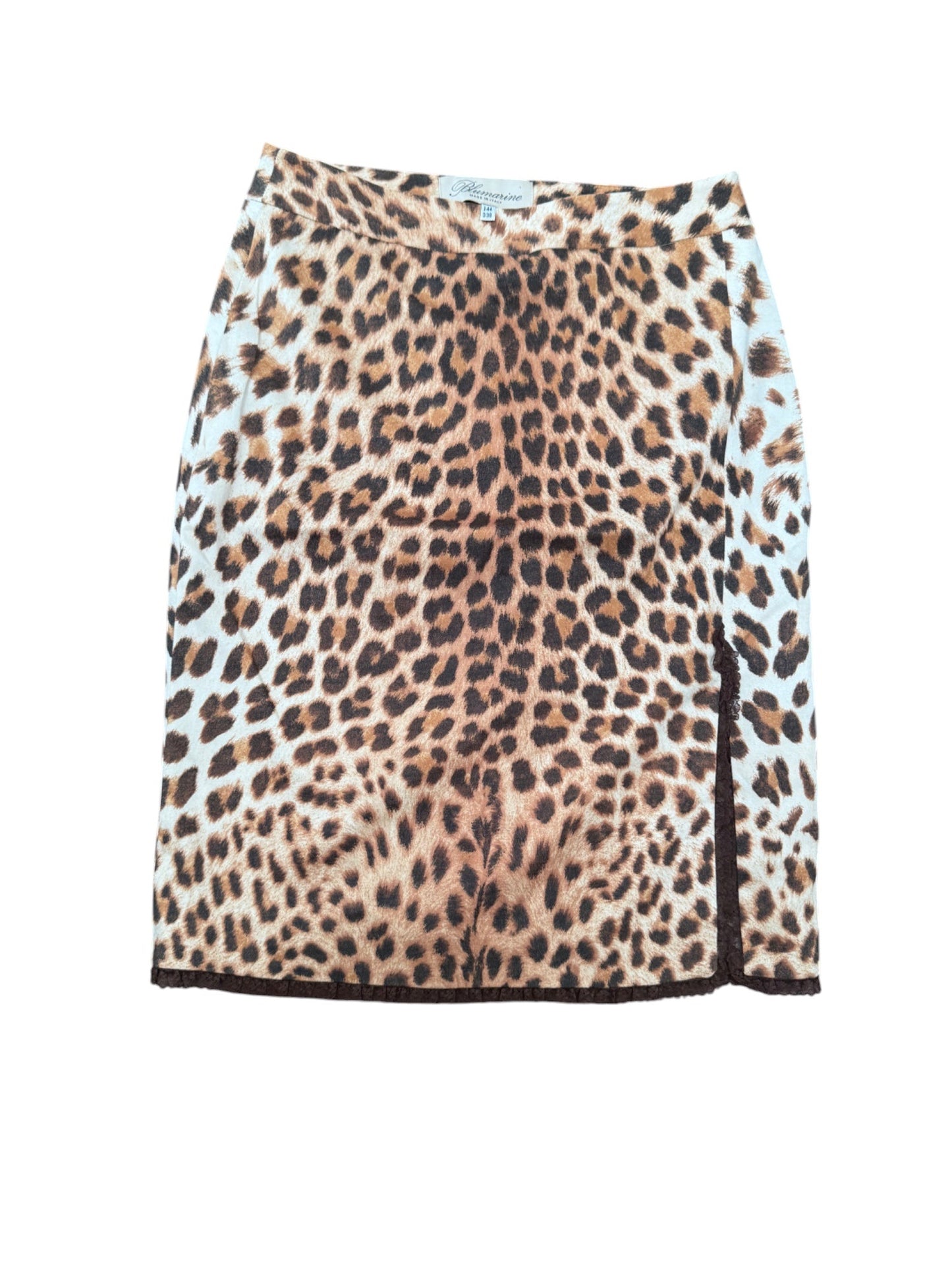 Blumarine Leopard Print Slit Skirt