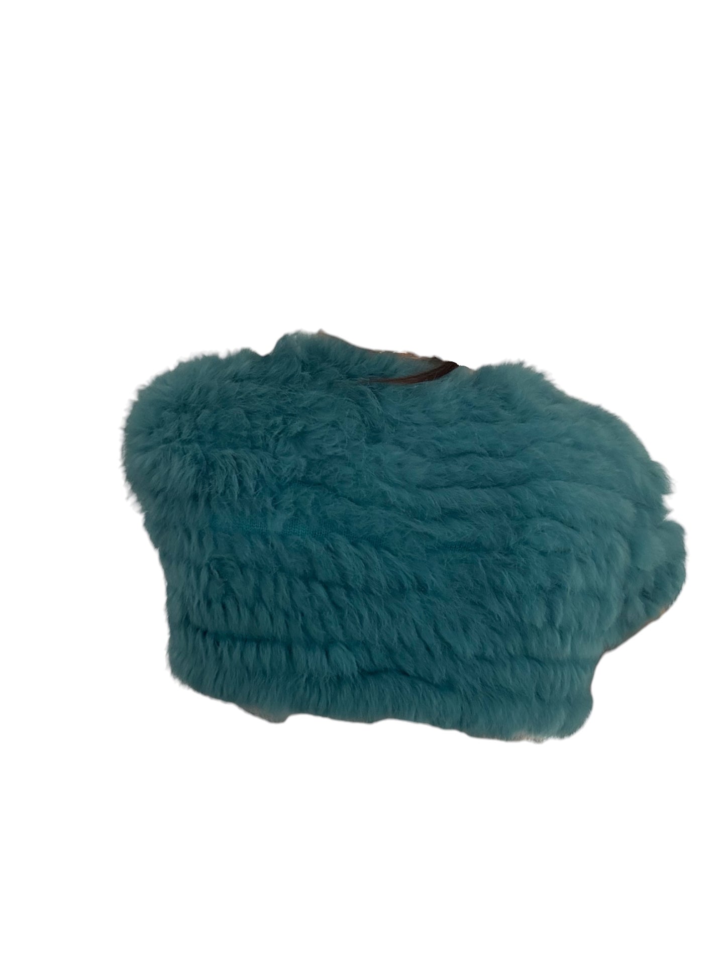 Roccobarocco Teal Rabbit Fur Shrug