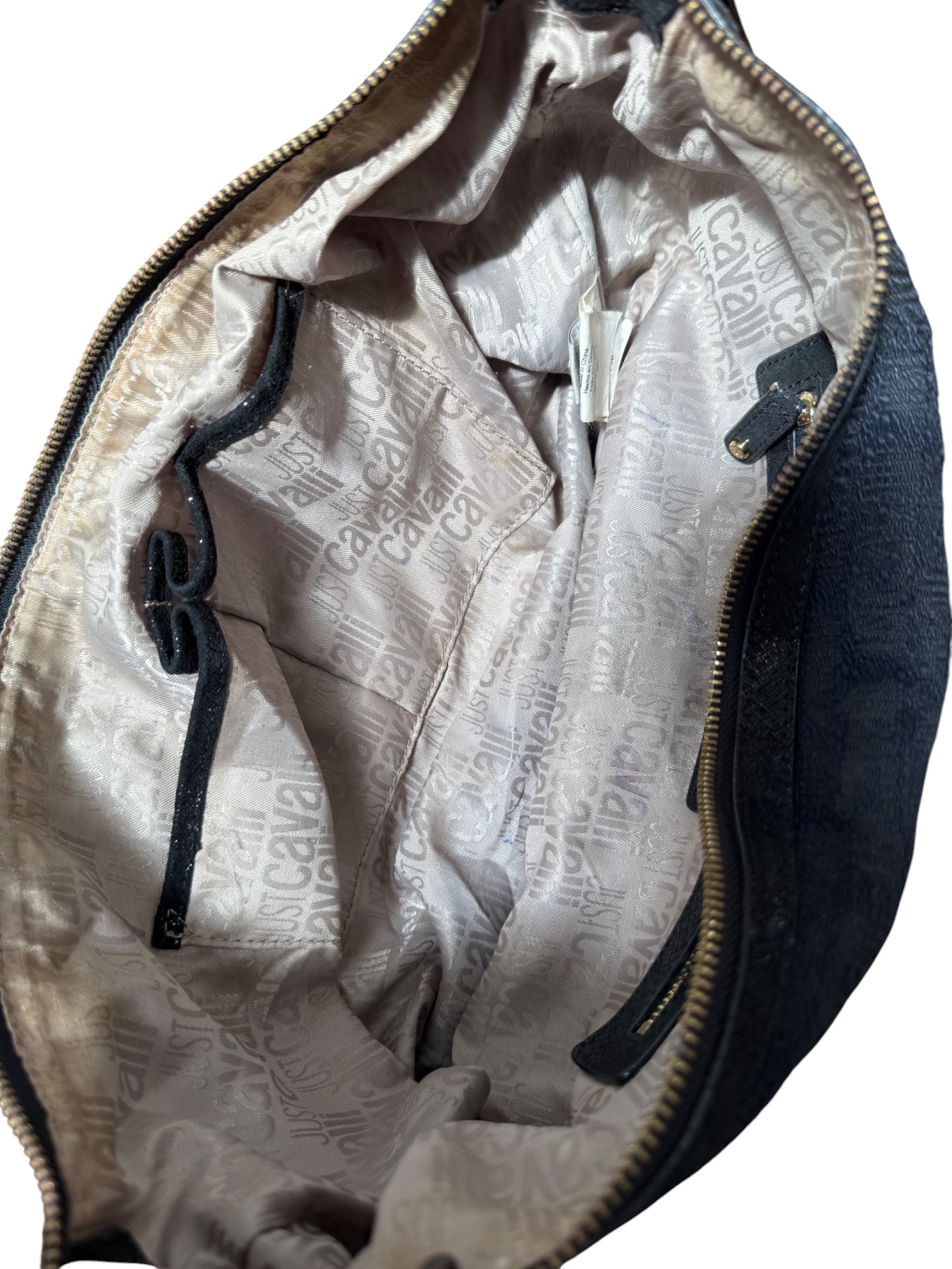 Just Cavalli Monogram Half-Moon Shoulder Bag