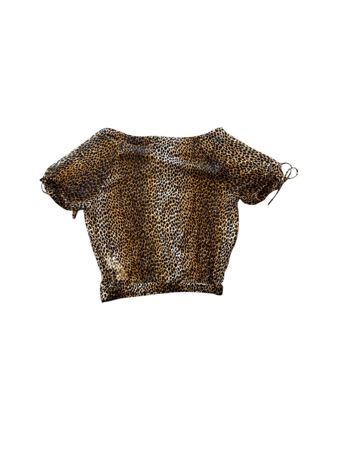 Leopard print top on a white background