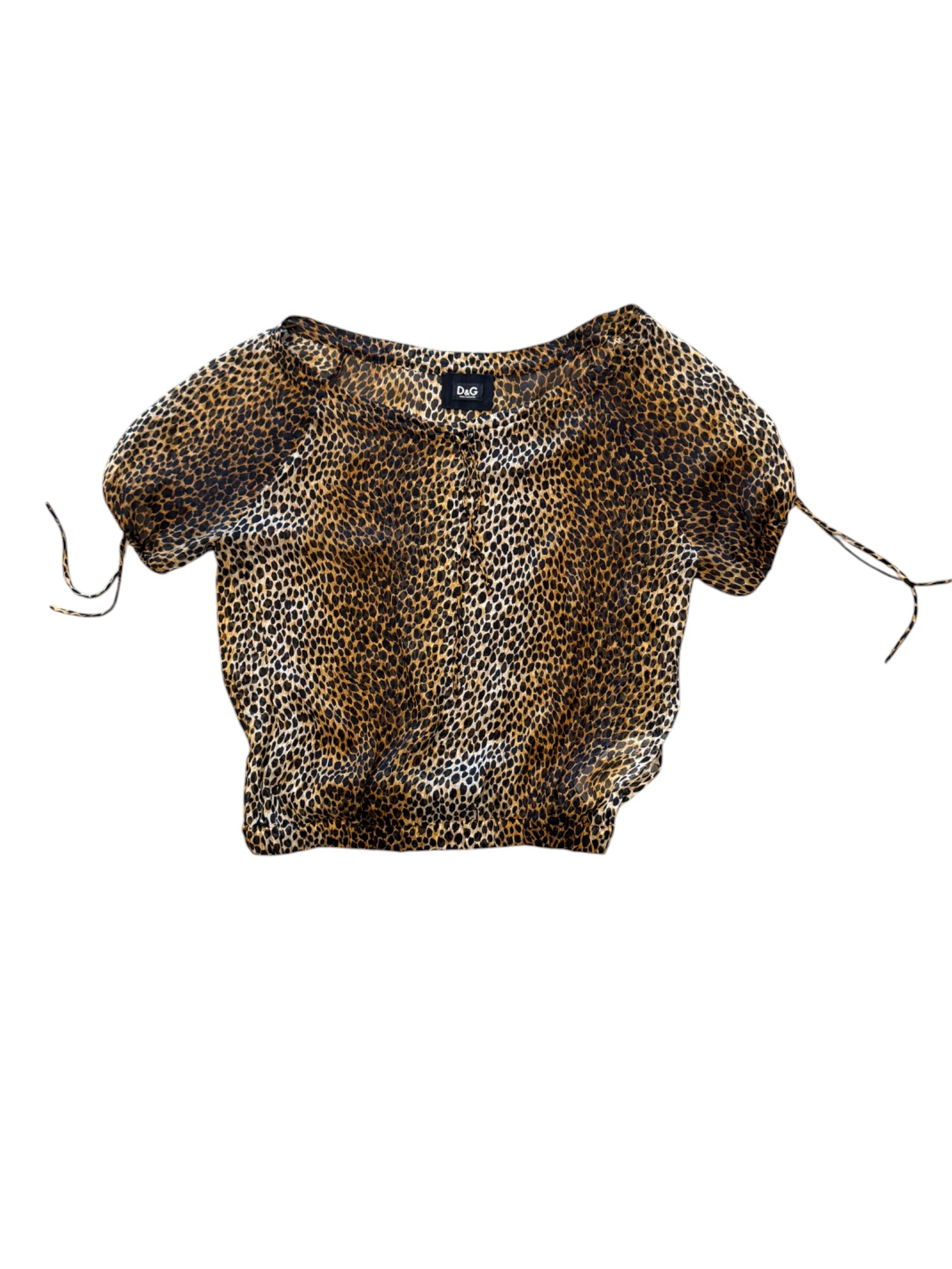 Leopard print top on a white background