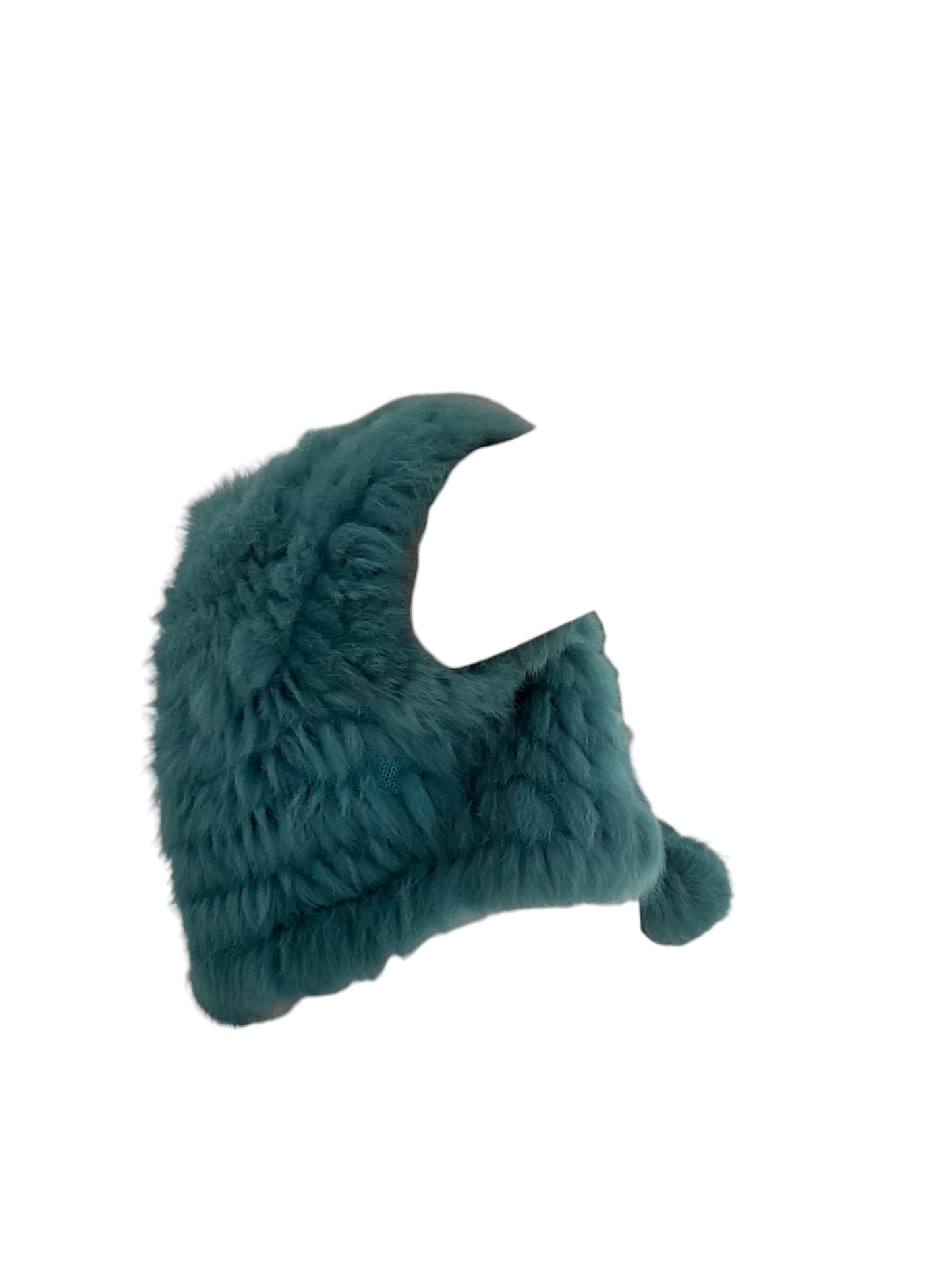 Roccobarocco Teal Rabbit Fur Shrug