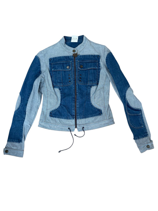 Early 2000s Roberto Cavalli x ITTIERRE Denim Panel Corset Jacket