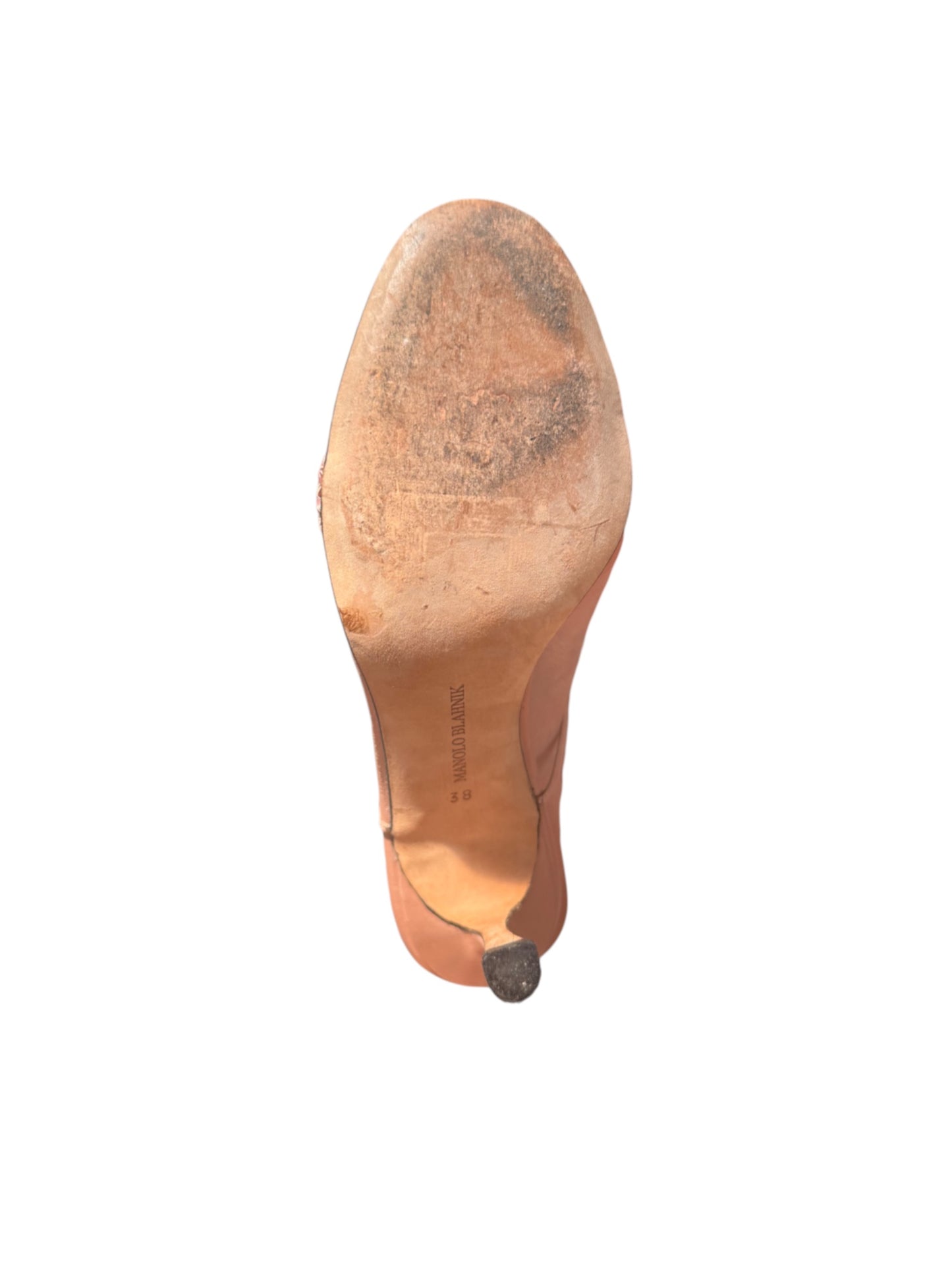 Manolo Blahnik Blush Wrap around heel