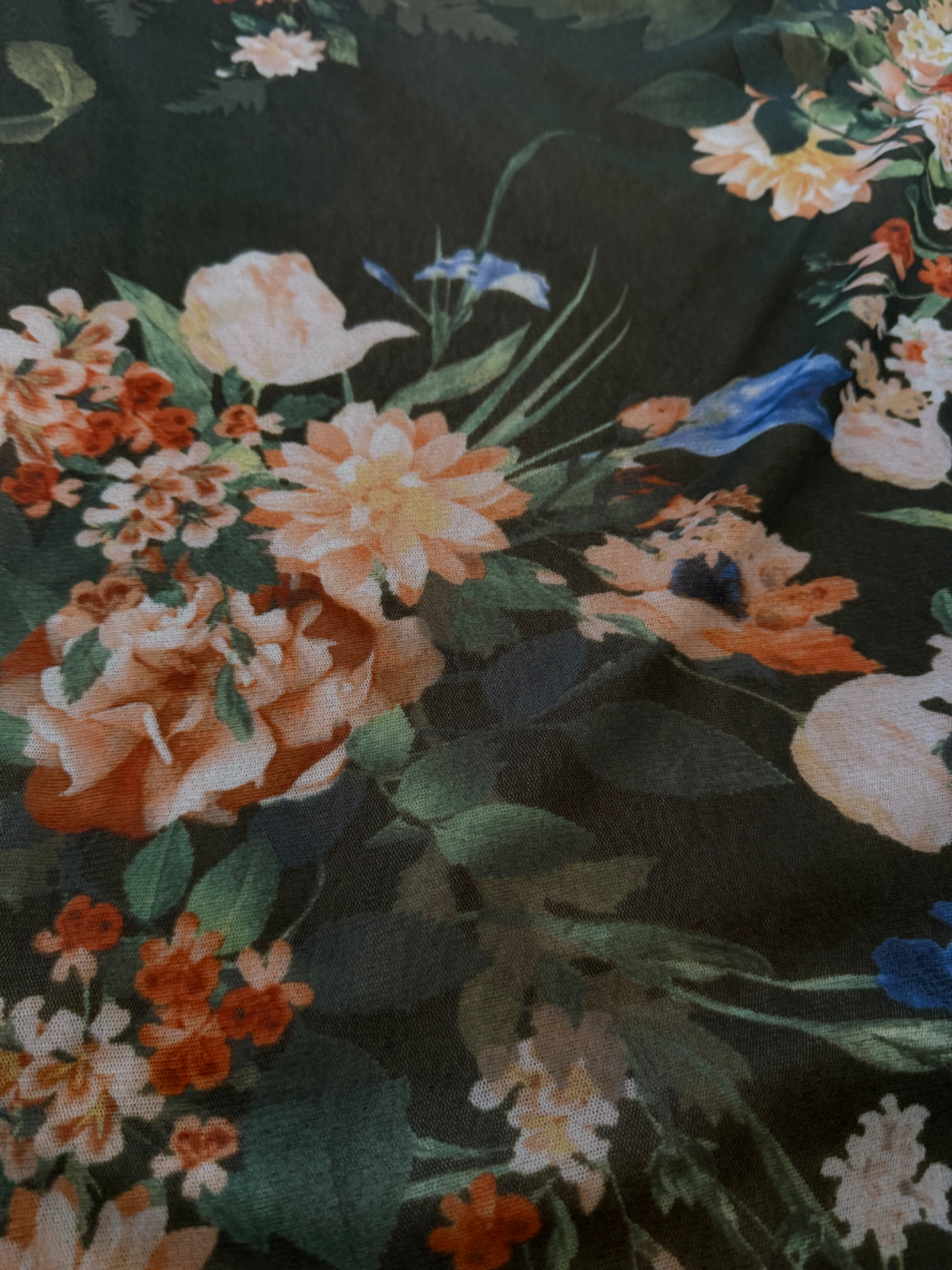 Fuzzi Floral Mesh Maxi Skirt