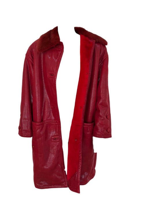 Bruno Magli Shearling & Fur-Trimmed Coat