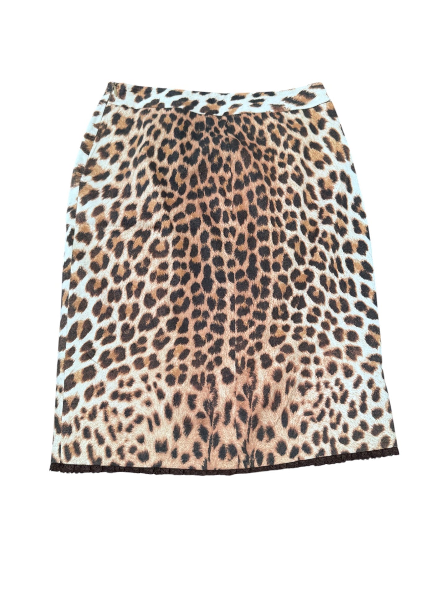 Blumarine Leopard Print Slit Skirt