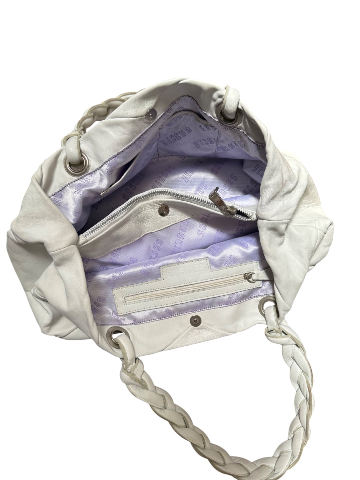 Versus Versace Braided Leather Shoulder Bag