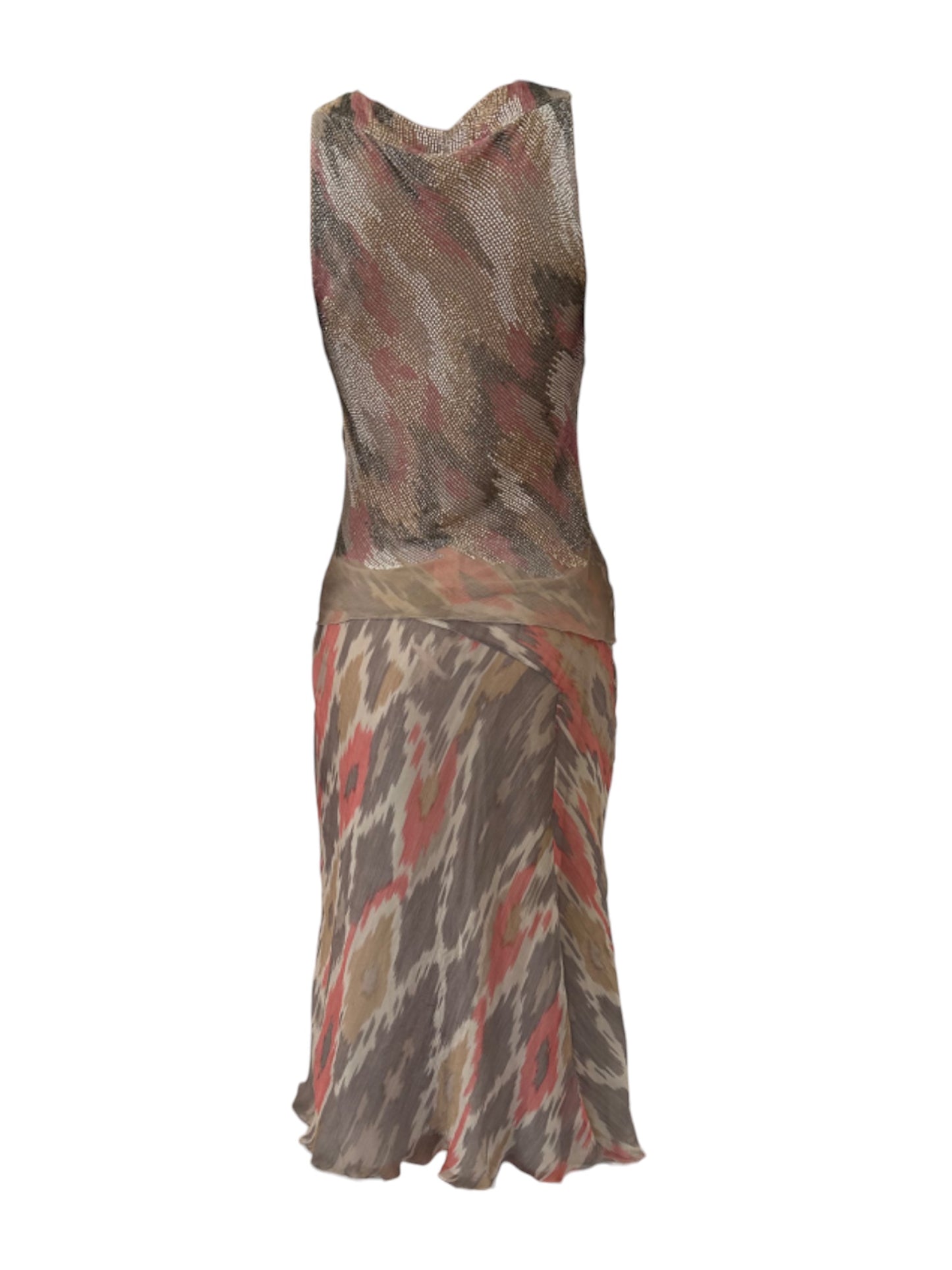 Alberta Ferretti 2-piece Silk Beaded skirt set