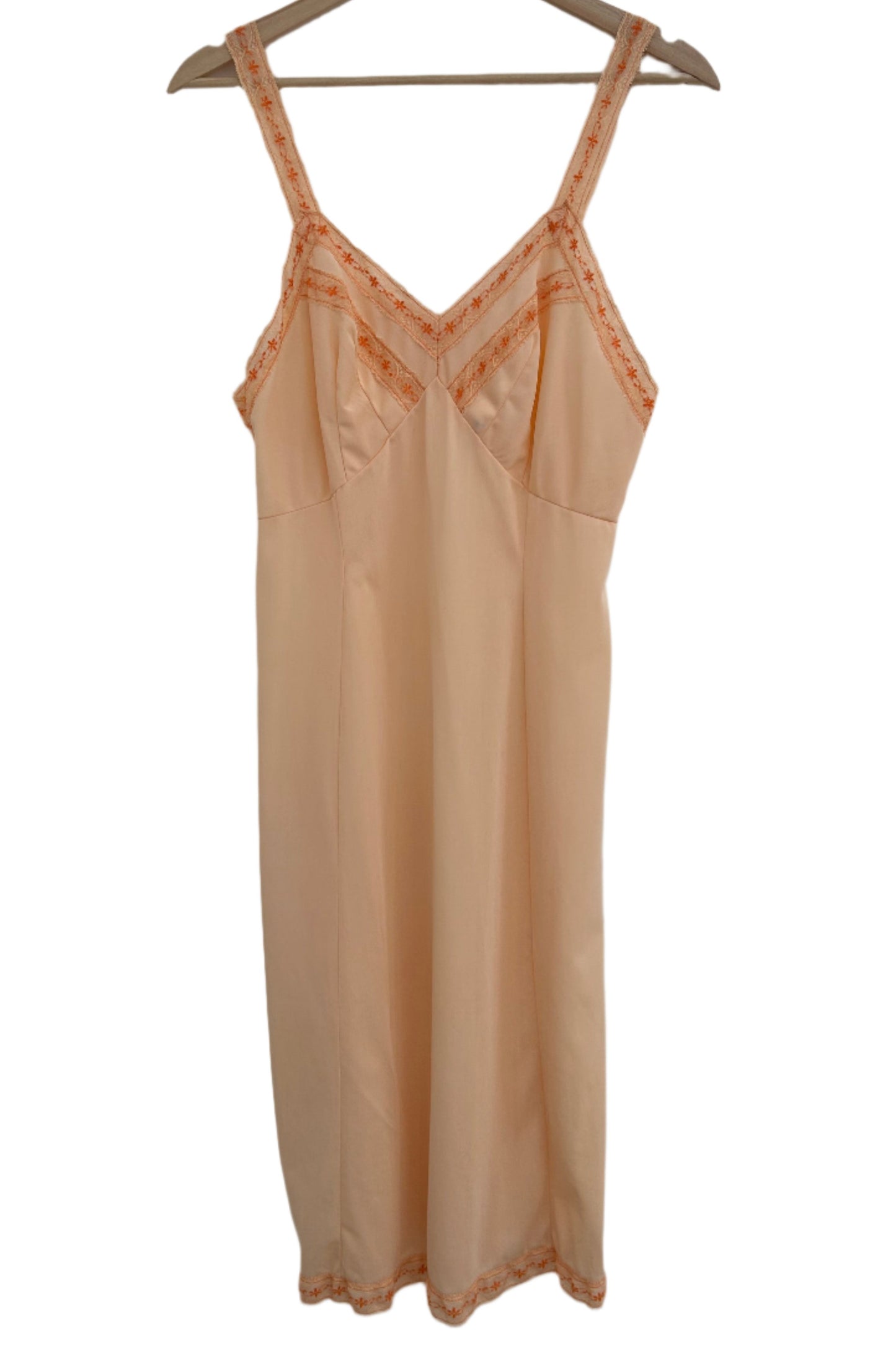 Vintage Nylon Slip Dress w Lace