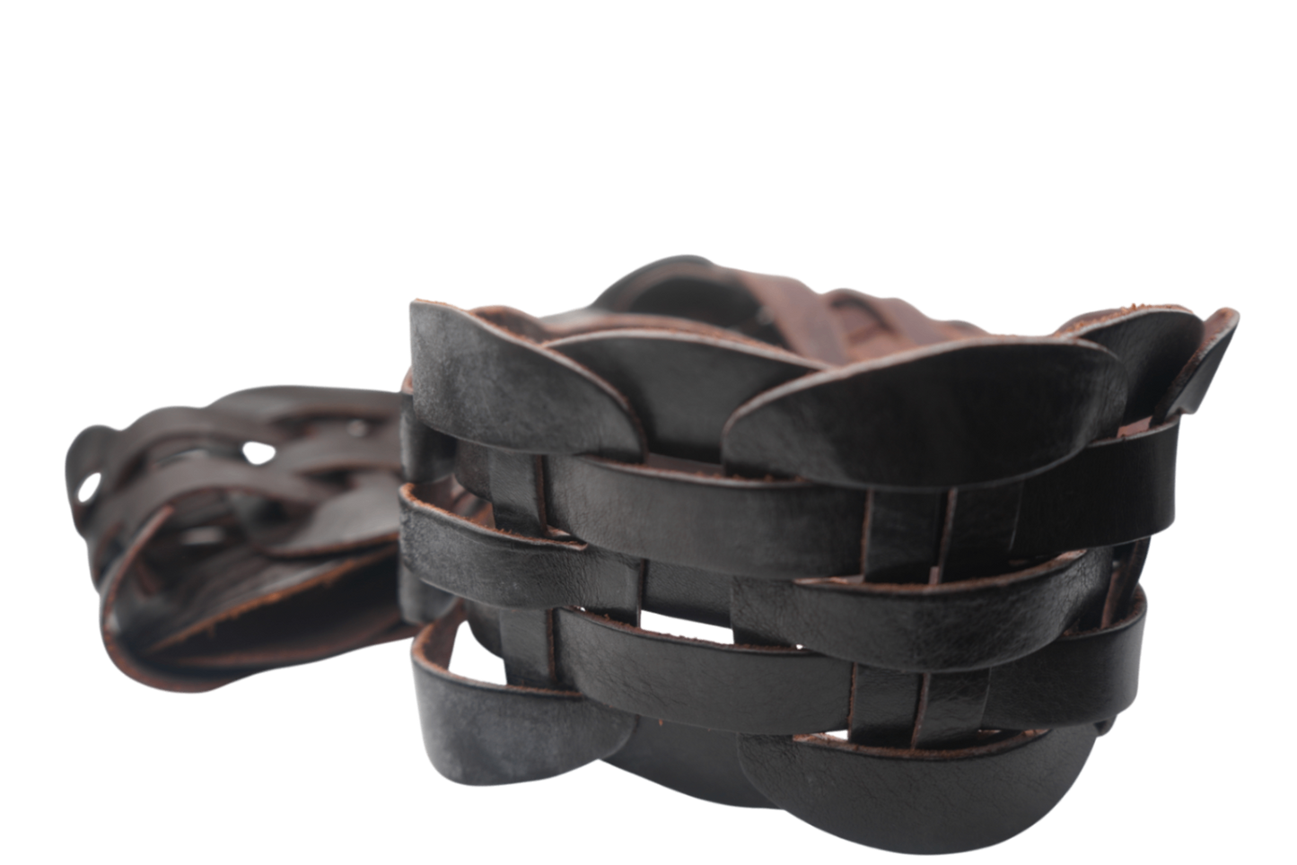 Black & Brown London Belt 36 Black and brass