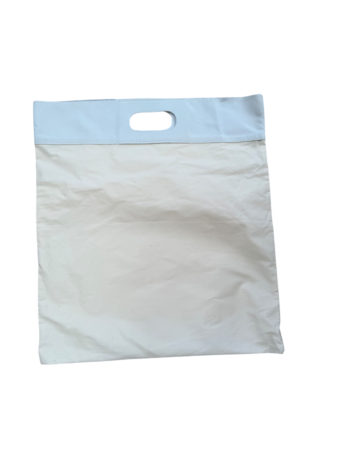 Leather and Canvas Travel Bag in White