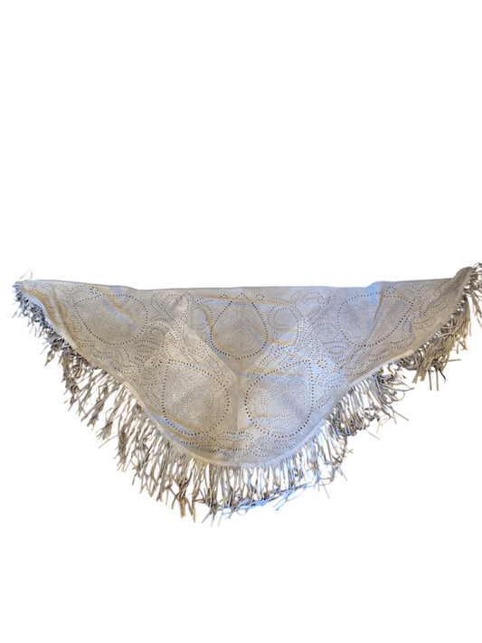 Suede Fringe Shawl