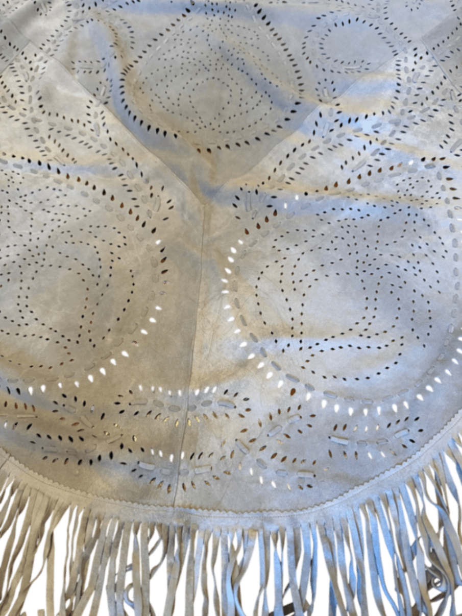 Suede Fringe Shawl