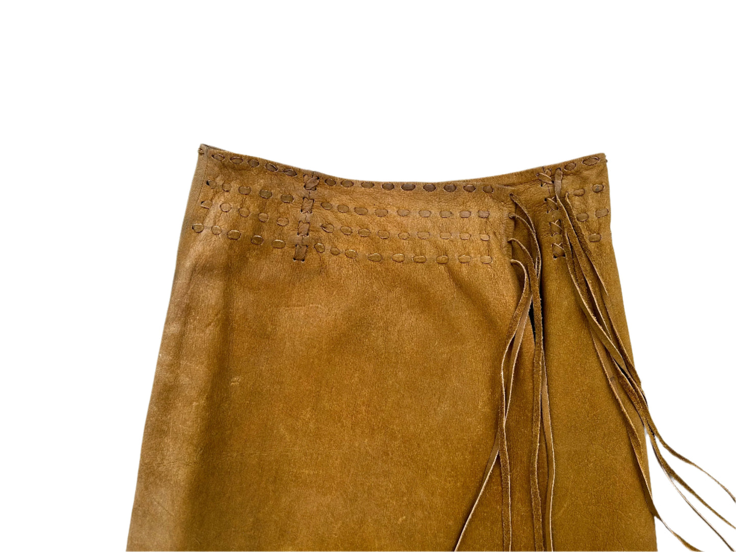 70'S Suede Wrap Around Maxi Skirt