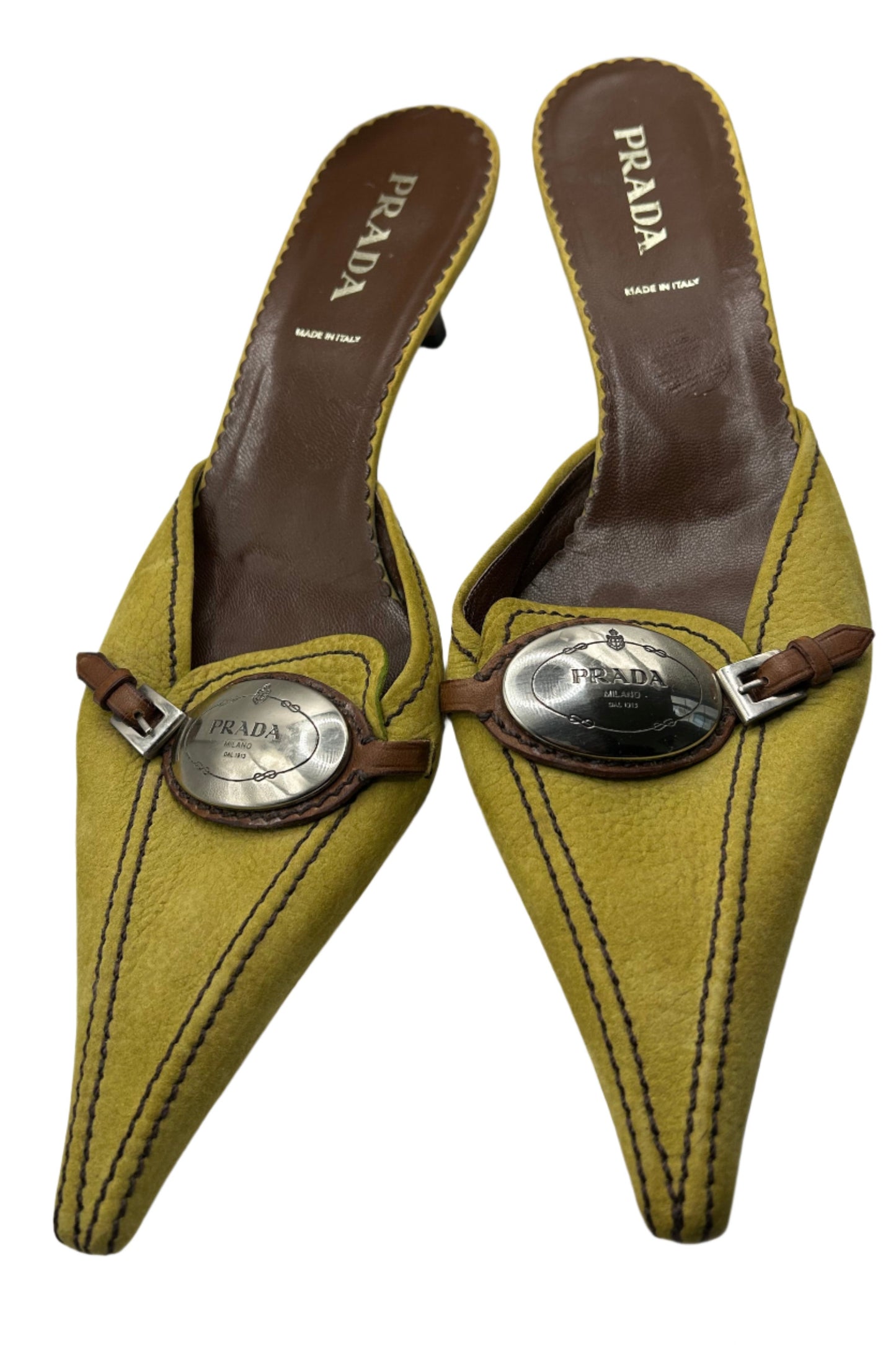 Prada Buckle Mules