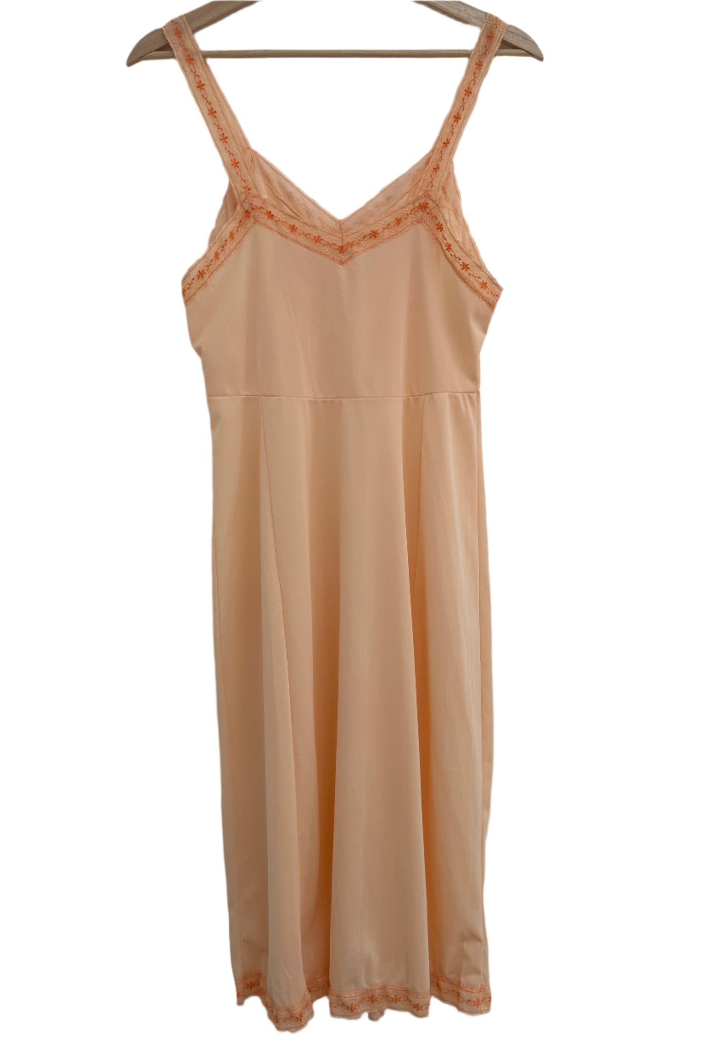 Vintage Nylon Slip Dress w Lace