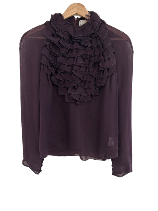 Givenchy Ruffle Silk Blouse- Mcqueen era