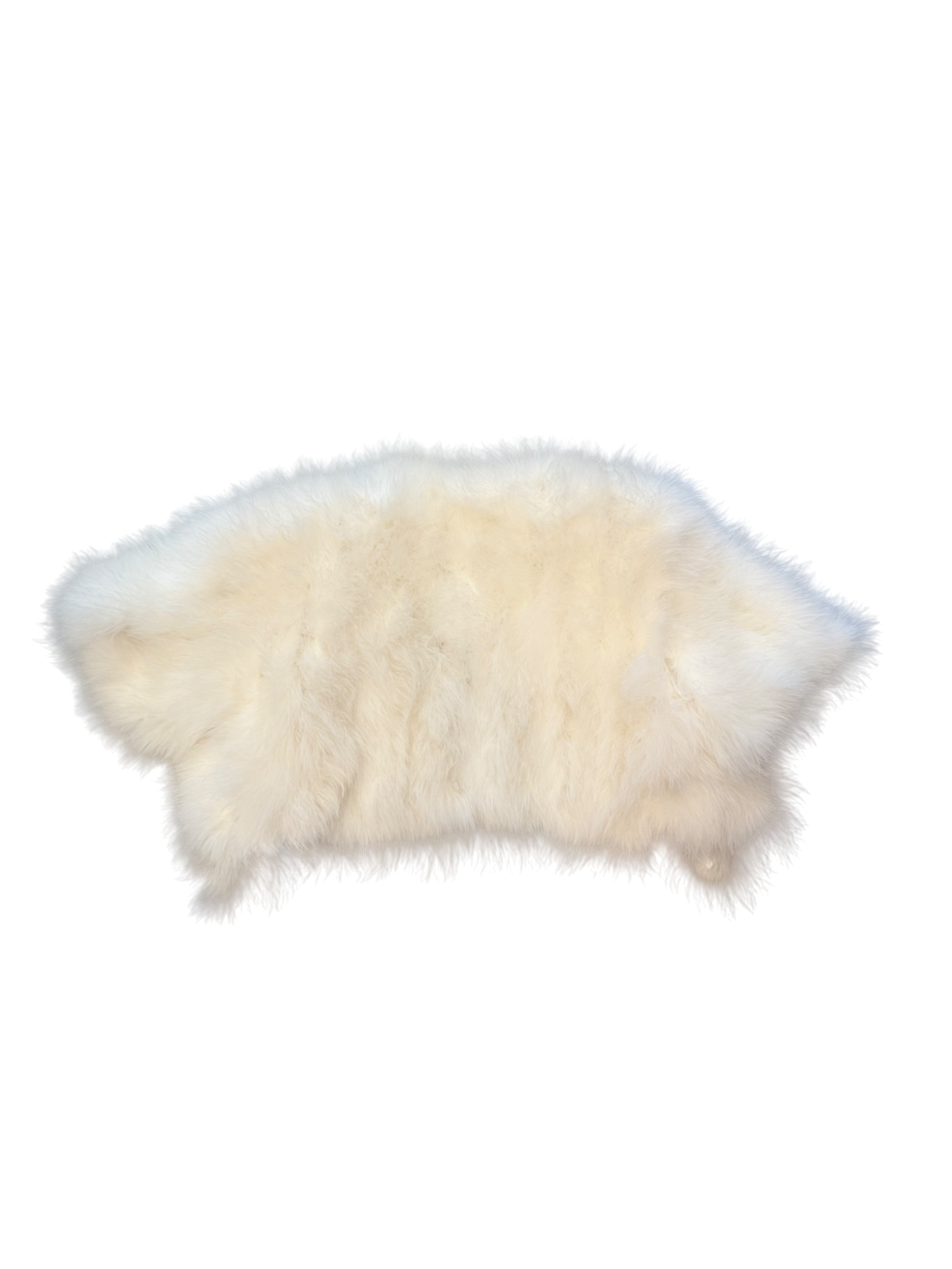 White Ostrich Feather cropped jacket 