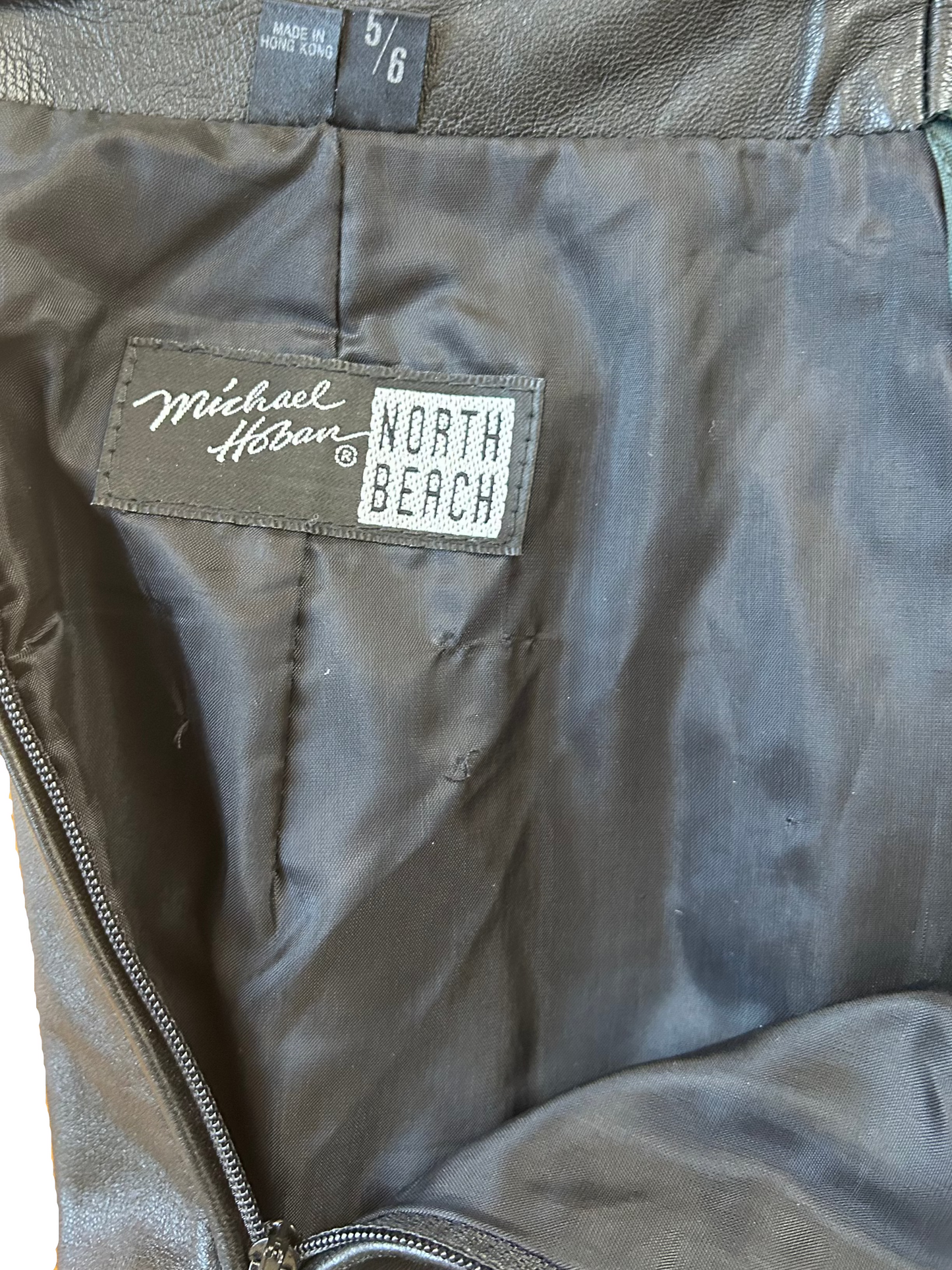 80's North Beach Italian Leather Skirt