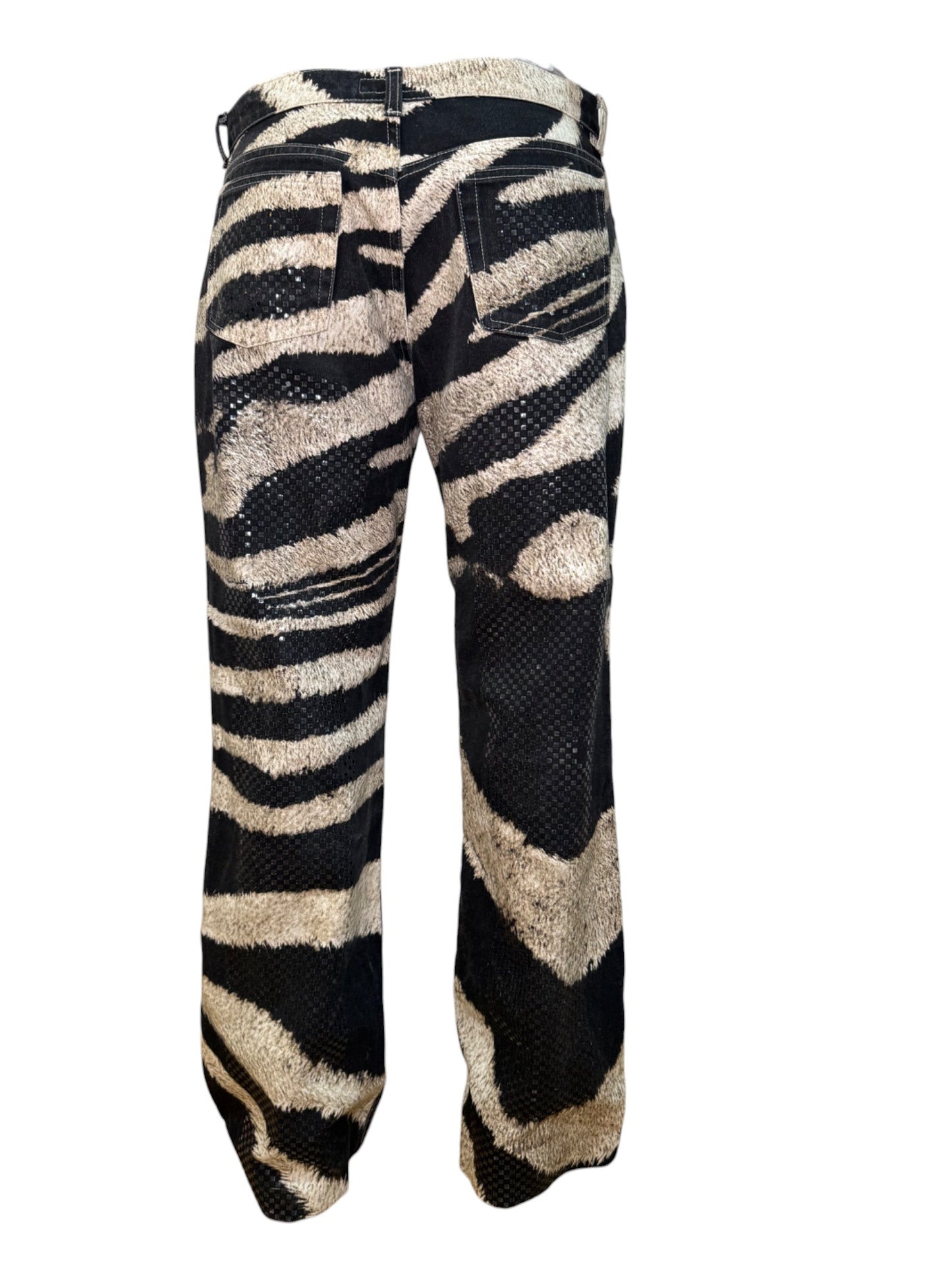Roberto Cavalli Zebra Flocked & Foil Pants