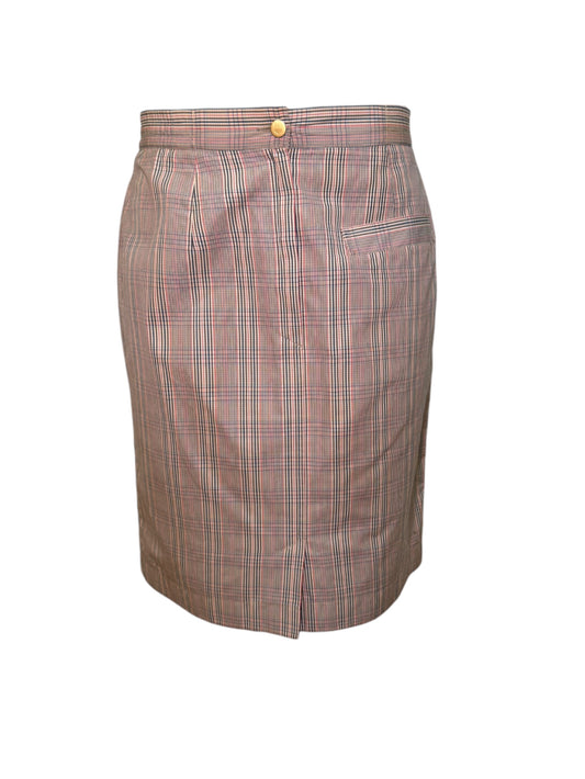 Valentino Sport Plaid Cotton Skirt