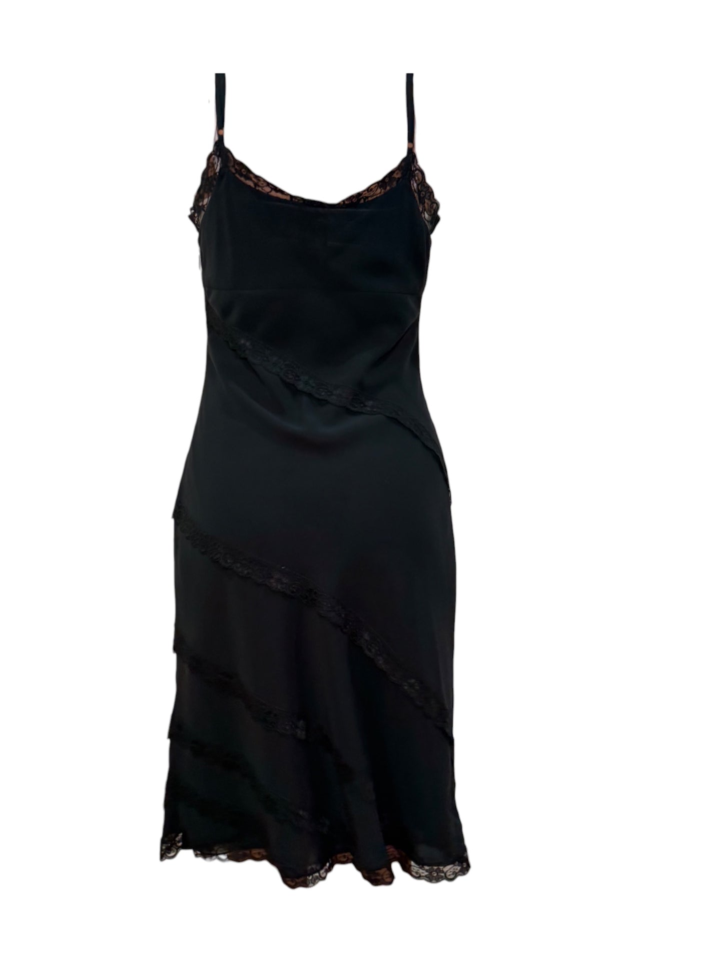 Moschino Black Lace Trim Slip Dress