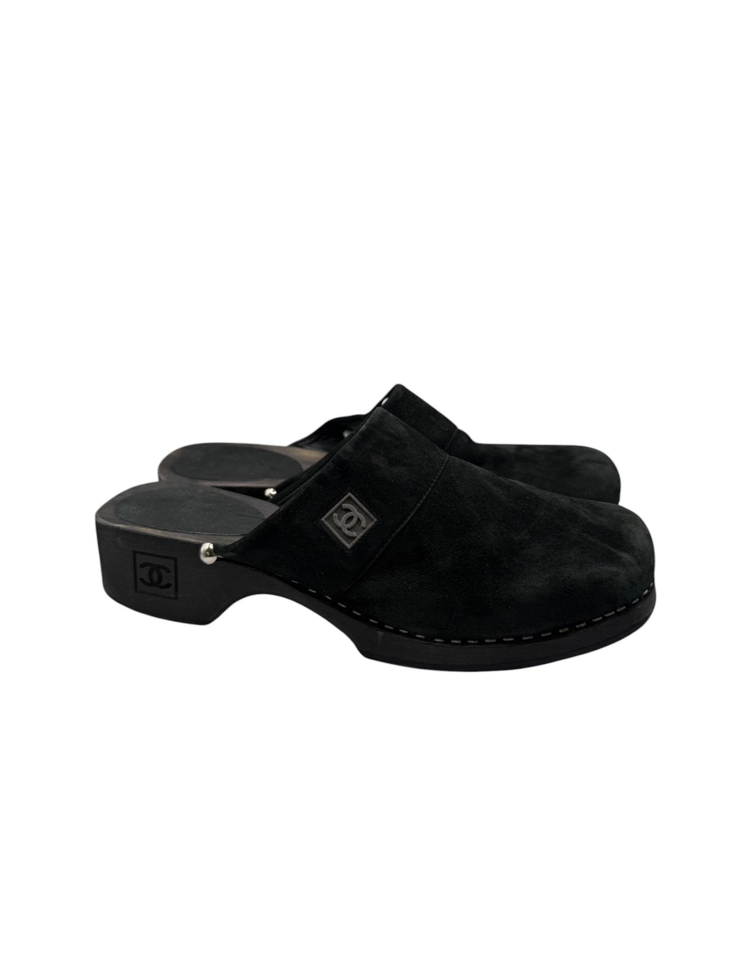 Chanel  Suede Platform Mules