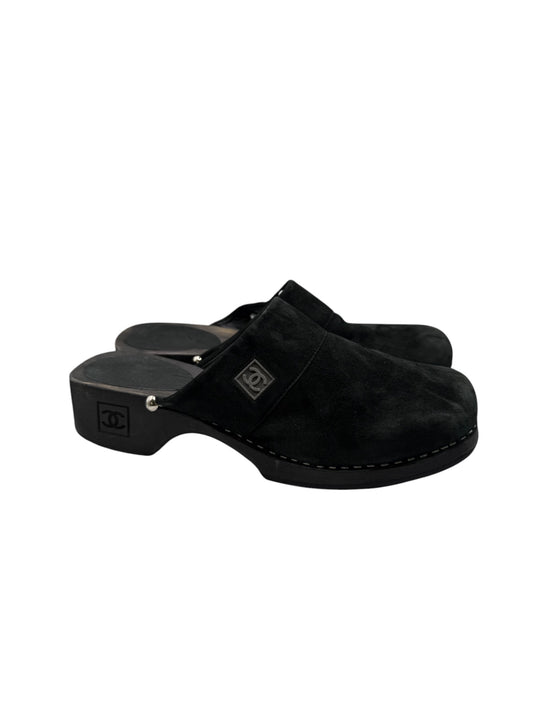 Chanel  Suede Platform Mules