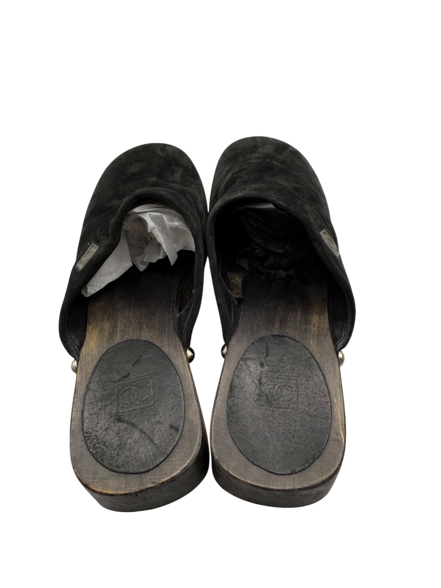Chanel  Suede Platform Mules