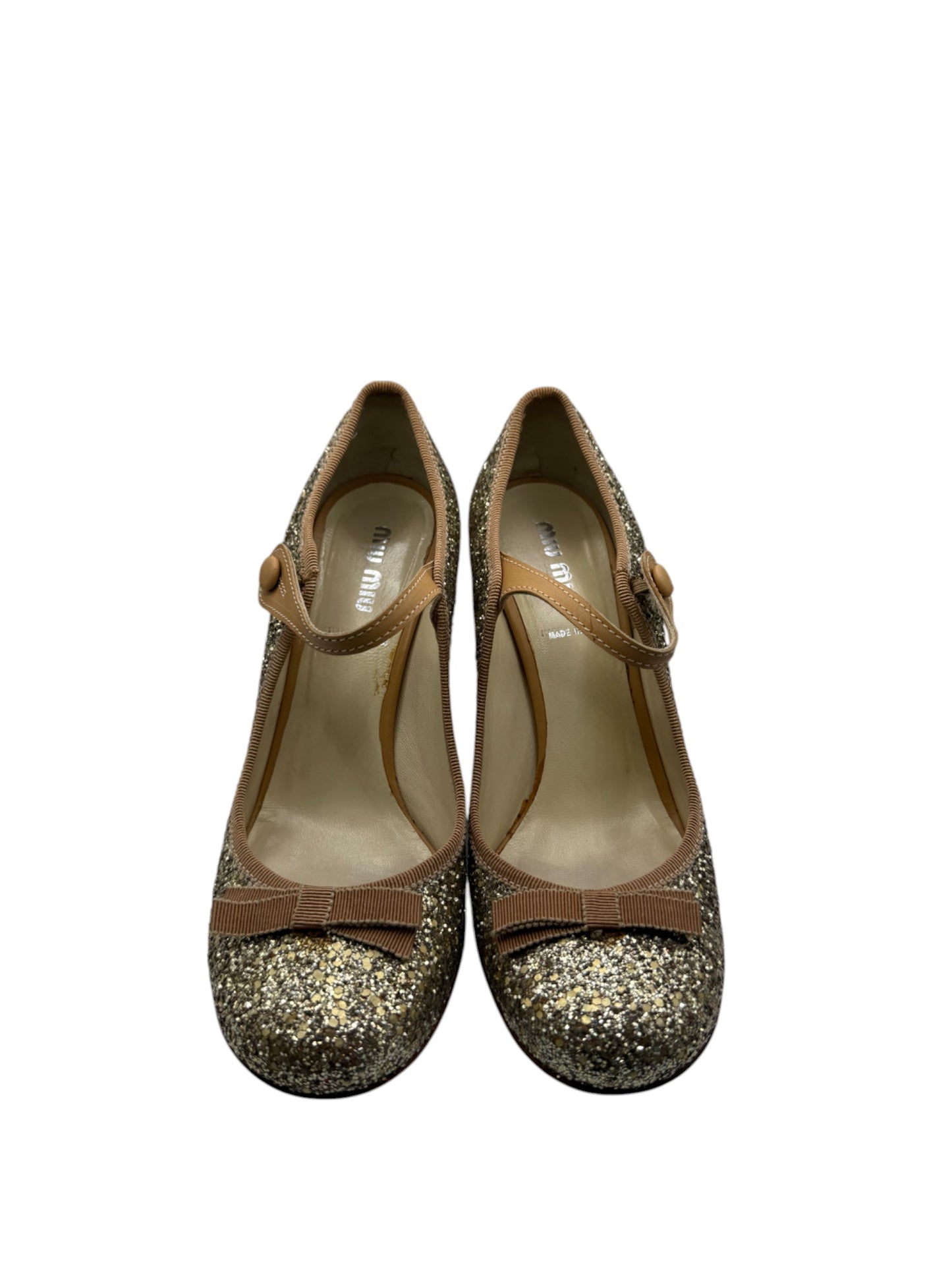 Miu Miu Vintage Glitter Mary Jane Pumps