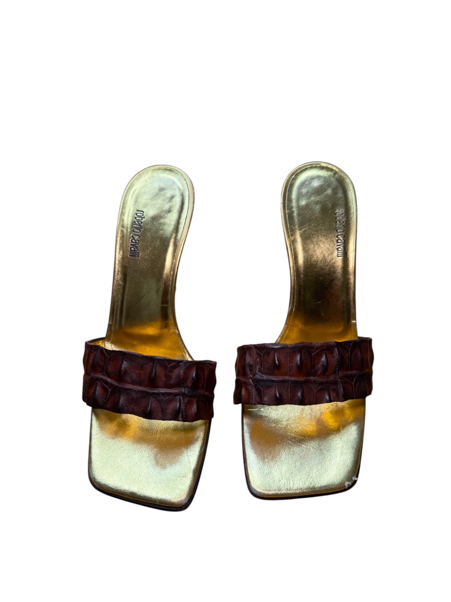 Roberto Cavalli Vintage Crocodile Slide Heels