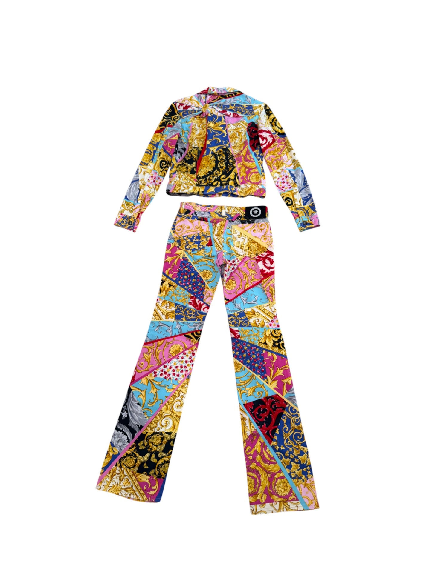 Versace Jeans Couture  Patchwork Print Two-Piece Set – Late 1990s / Early 2000s