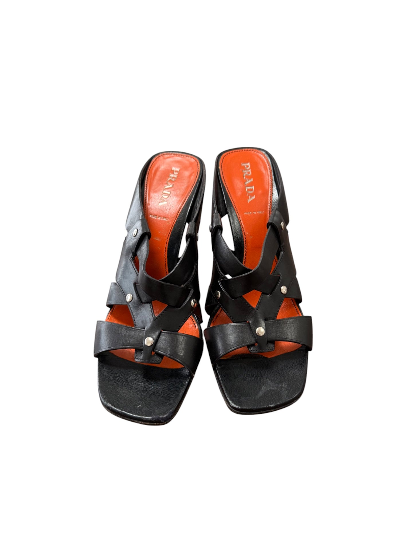 Vintage Prada Strappy Leather Kitten Heels – Size 38