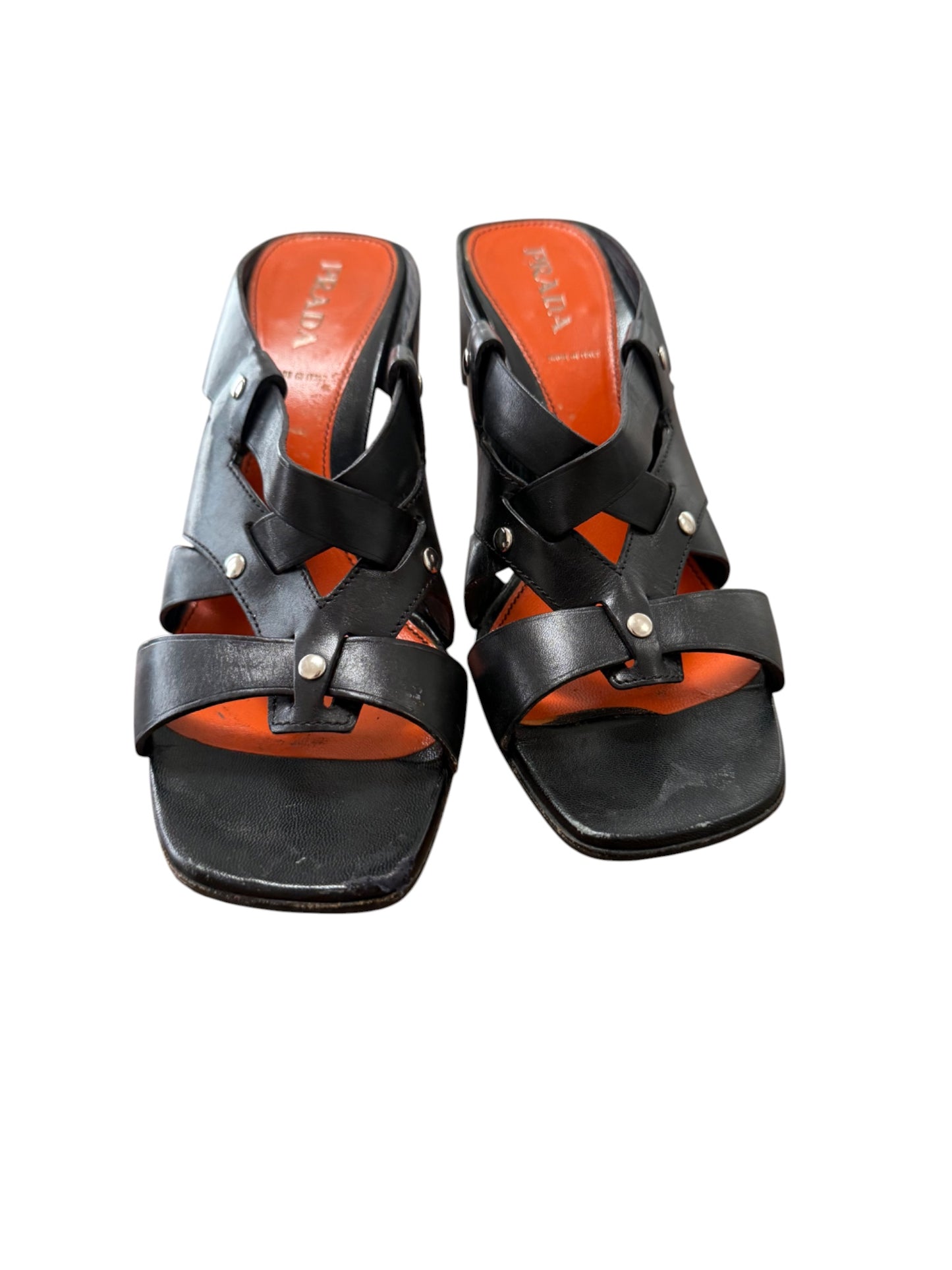 Vintage Prada Strappy Leather Kitten Heels – Size 38