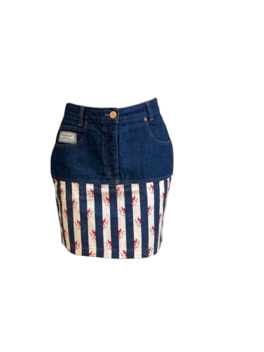 Fendi Devil Stripe Denim Skirt