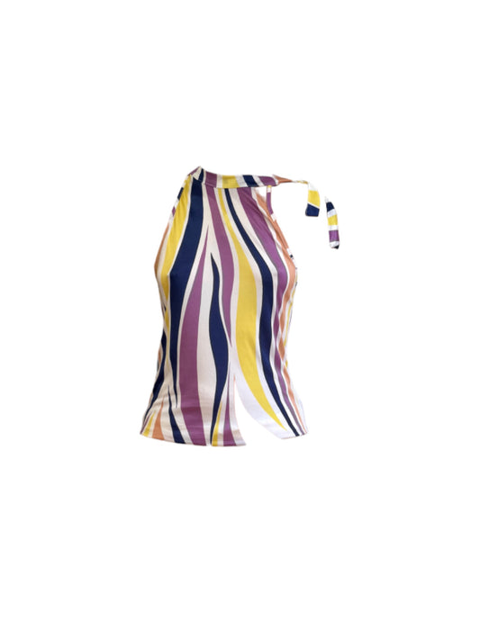 Versace Multicolor Swirl Sleeveless Top