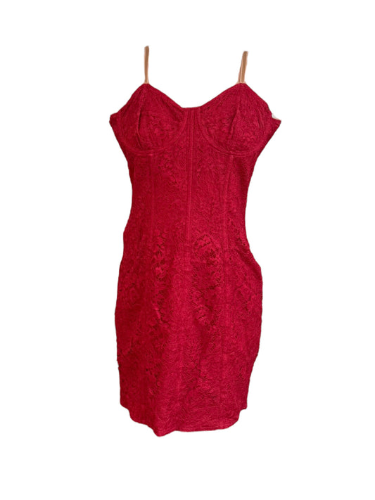 Dolce & Gabbana Merlot Lace Bustier Dress