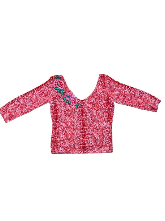 Blumarine Rosebud Quarter Sleeve Top