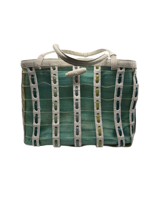 Nancy Gonzalez Multicolor Woven Leather Tote