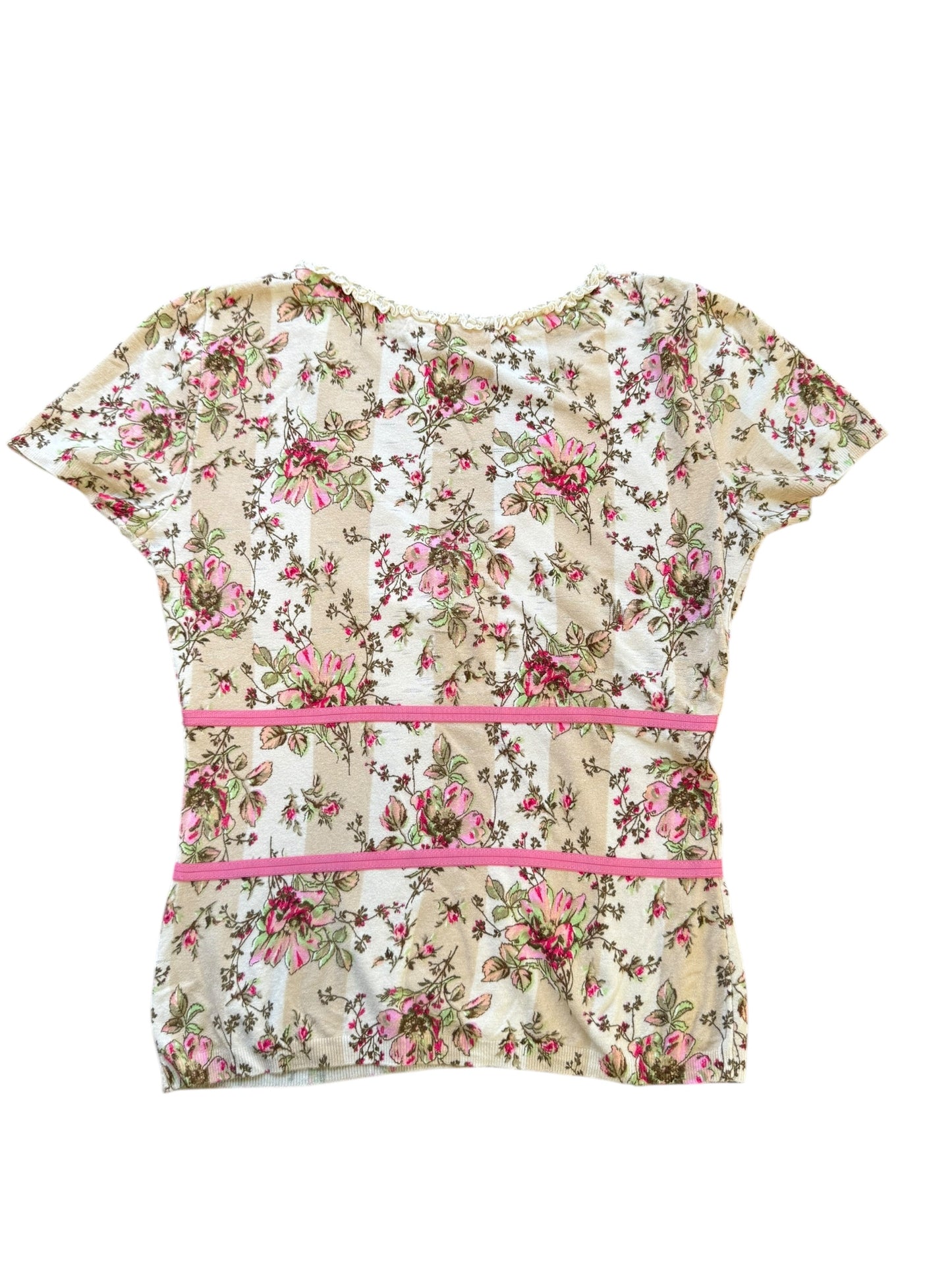 Blumarine Beige Floral Top