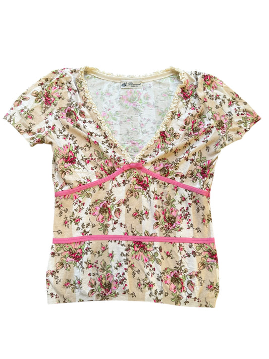 Blumarine Beige Floral Top