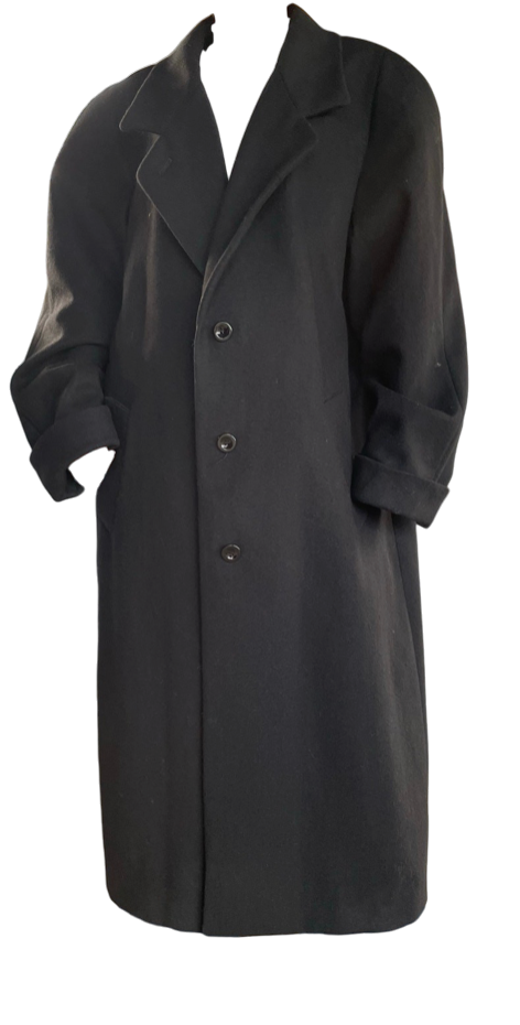 80s Braetan 100% Wool Classic Single Breasted Long Overcoat