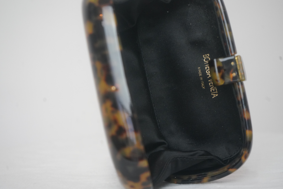 Bottega Veneta Tortoise Shell Resin Clutch